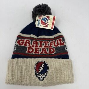 Grateful Dead Liquid Blue Beanie Adult Pom Winter Hat Cap Knit